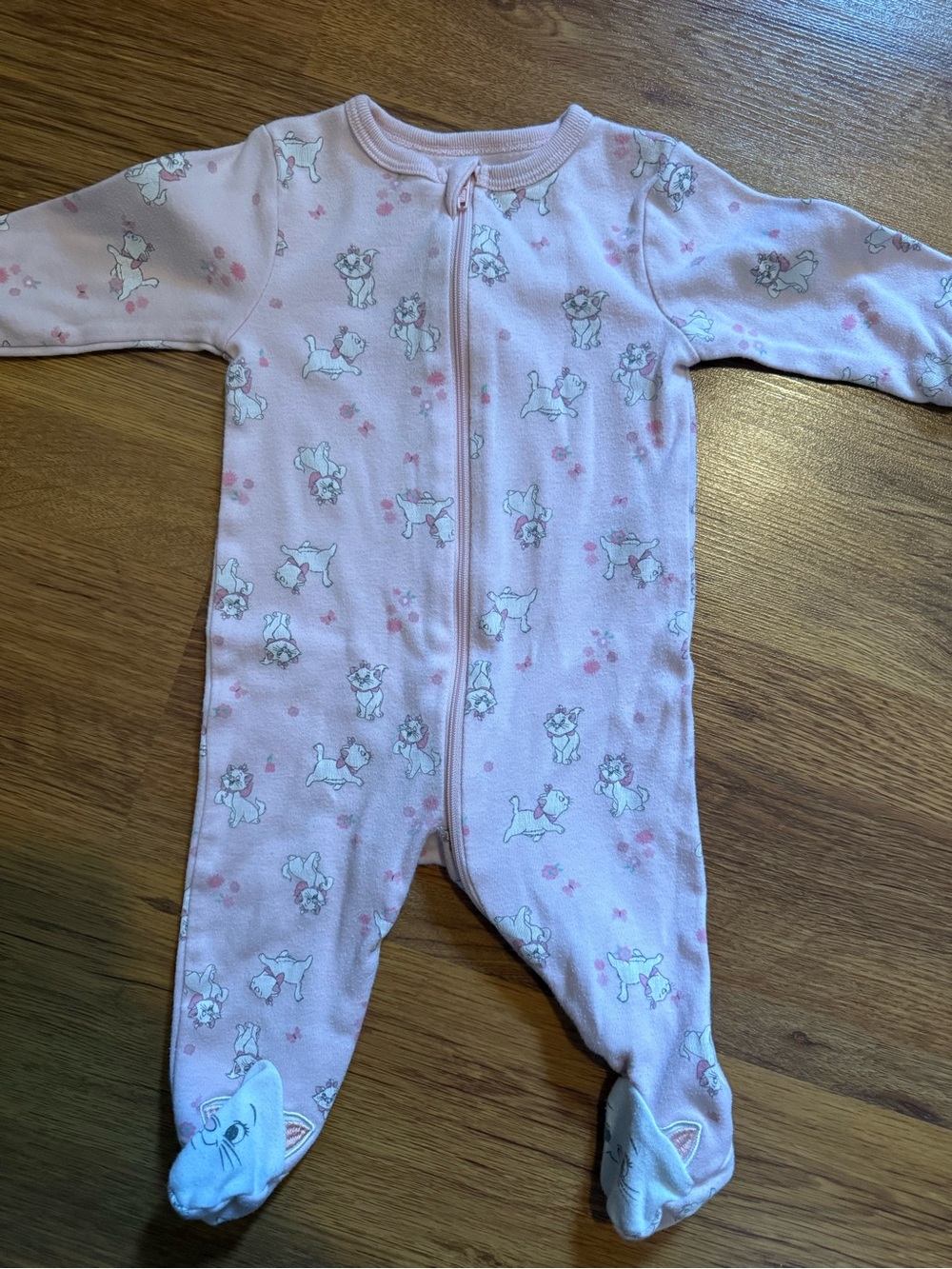 Disney Pink Kitty Footed One-Piece Pajama